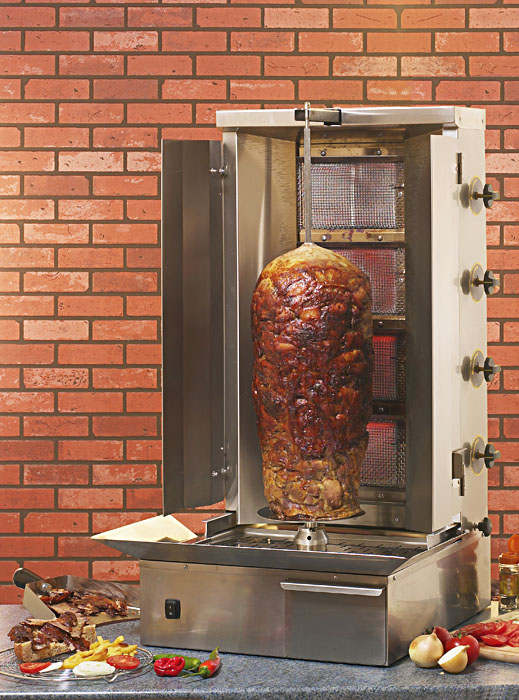 Photo d'une machine à kebab au gaz 4 feux