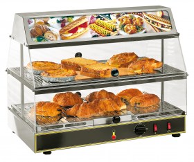 Photo d'une vitrine chauffante professionnelle de comptoir Roller Grill WDL 200