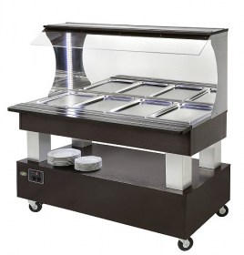 Photo d'un buffet salad'bar froid et chauffant pour 4 bacs GN 1/1 - SBM 40 M