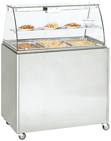 Photo d’un meuble à roulettes (MS 3) pour bain marie mobile en inox professionnel (BMV 3)