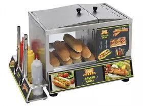 Fotografija američkog stroja za hrenovke: HDS 60 Roller Grill koncept i postaja za hot dog