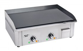 Photo d'une plancha électrique 2 zones de cuisson en acier émailé