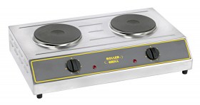 Photo d'un réchaud électrique professionnel 2 feux -  2 x 1500 w Roller Grill