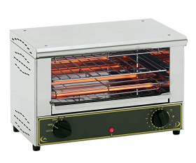 Photo d'un toaster pro infrarouge Roller Grill BAR 1000 en inox, très compact