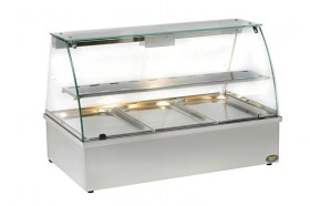 Photo d'une vitrine bain marie professionnel 3 bacs GN 1/1 pour la restauration