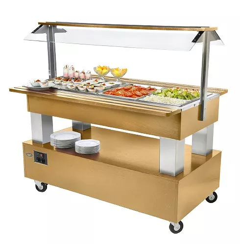 Salad'bar buffets : Cold buffet bar with 2 open sides - 4/1 GN capacity