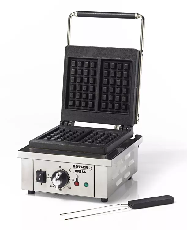 Equipex GES20/1 Single Liege Waffle Maker w/ Cast Iron Grids, 1750W
