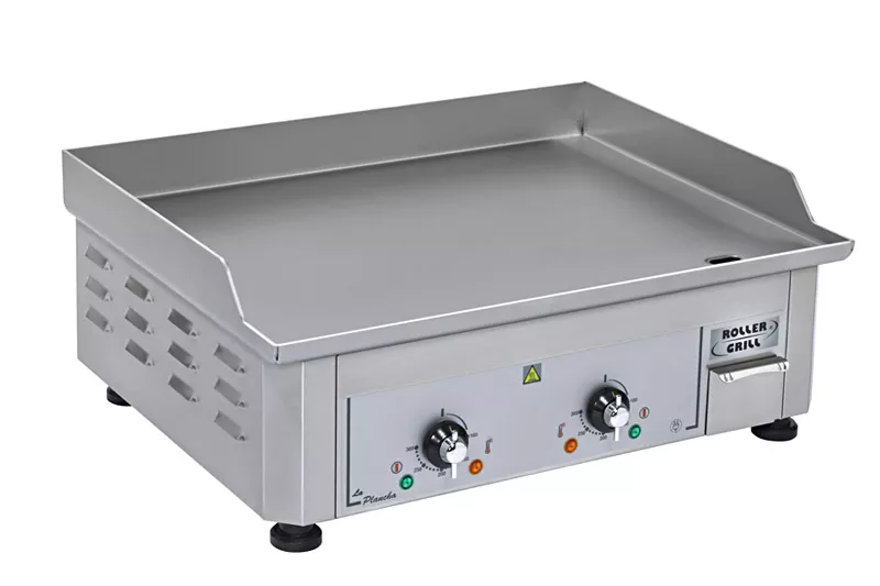 Professional electric plancha with stainless steel plate - 2 cooking zones